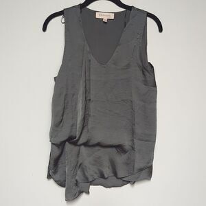 Philosophy Gray V Neck Sleeveless Blouse